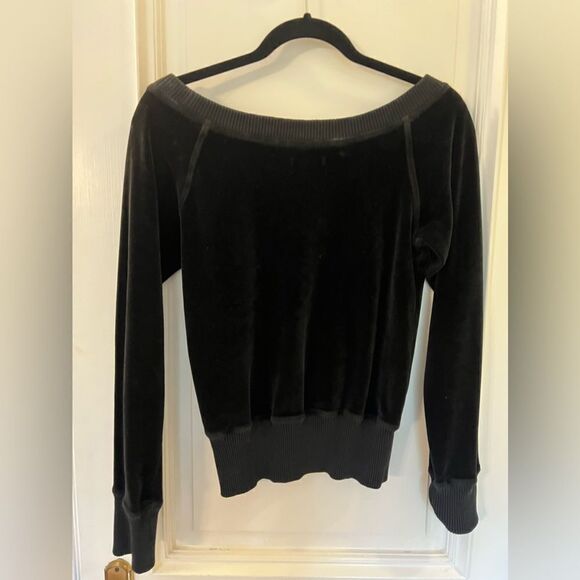 Black Velvet sweater- boat neck/off shoulder - Picture 1 of 3
